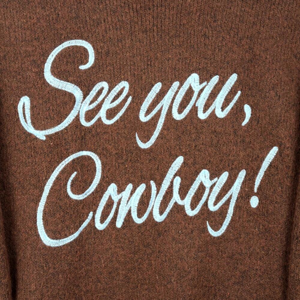 Bailey Rose See You Cowboy sweater in Brown, Small, oversized - Picture 2 of 6
